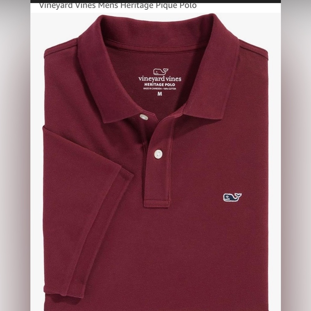 Vineyard Vines Men's Burgundy Polo Shirt